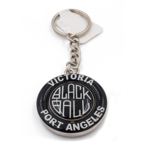 Black Ball spinner keychain back view