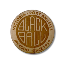 Load image into Gallery viewer, Black Ball Retro Logo Laser Etched Magnet
