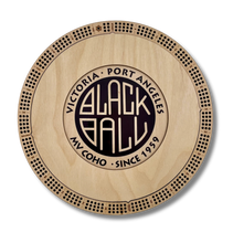 Load image into Gallery viewer, Black Ball Ferry Cribbage Board with Retro Logo
