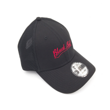 Load image into Gallery viewer, Black Ball black mesh hat side view
