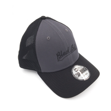 Load image into Gallery viewer, Black Ball swoosh adjustable grey hat side view
