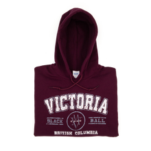 Load image into Gallery viewer, maroon Victoria hoodie folded
