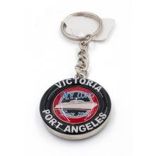 Load image into Gallery viewer, Black Ball spinner keychain front view
