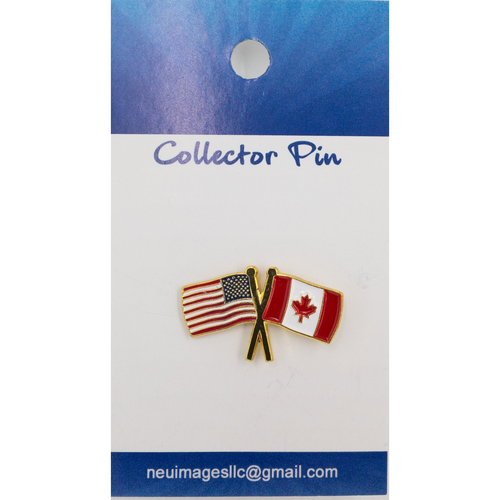 USA Canada flag lapel pin